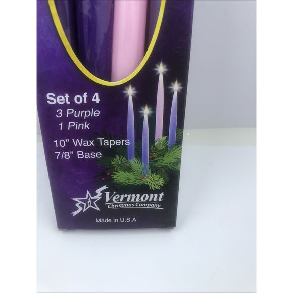 Advent Candles 3Purple & 1 Pink - 10" Taper Candles - Made in USA - Picture 5 of 13